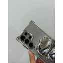 Luxury Silver Sparkle Glitter Glam Mirror Built-In Cat Ear Mirror Stand Case For Samsung Galaxy