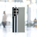 Luxo Carbon Fiber Pattern Metal Camera Frame Magnetic Case for Samsung Galaxy Ultra Series