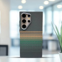 Luxo Carbon Fiber Pattern Metal Camera Frame Magnetic Case for Samsung Galaxy Ultra Series