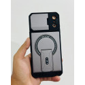 Premium Camera Lens Protector Mag Armor Slide Shield Magnetic Kickstand Case For iPhone