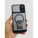 Premium Camera Lens Protector Mag Armor Slide Shield Magnetic Kickstand Case For iPhone