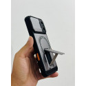 Premium Camera Lens Protector Mag Armor Slide Shield Magnetic Kickstand Case For iPhone