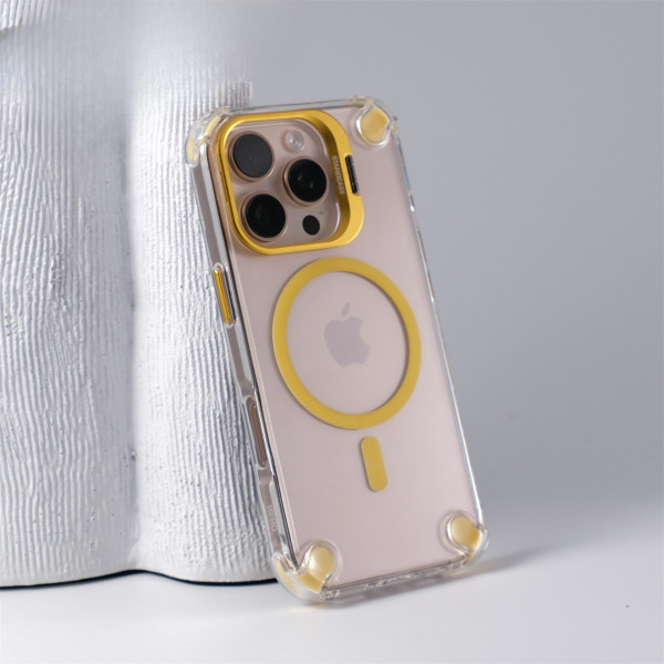 Transparent Acrylic Airbag Anti-knock Flip Camera Stand Holder Magsafe Case For iPhone