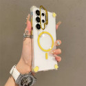 Transparent Acrylic Airbag Anti-knock Flip Camera Stand Holder Magsafe Case for Samsung Galaxy