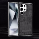 Crocodile leather magnetic charging suitable Kickstad Case For Samsung Galaxy  S25 Ultra  S24 Ultra  S23 Ultra