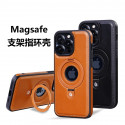 Suitable Magsafe Supported Ring Stand Business leather Case For Iphone 12 To 16 Pro Max