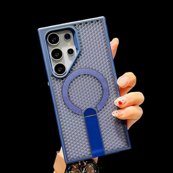 Heat Dissipation Mesh Bracket Cooling For Magsafe Armor Magnetic Wireless Charge Phone Case For Samsung Galaxy Ultra Series