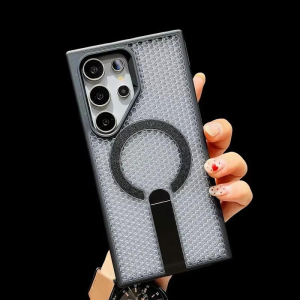 Heat Dissipation Mesh Bracket Cooling For Magsafe Armor Magnetic Wireless Charge Phone Case For Samsung Galaxy Ultra Series