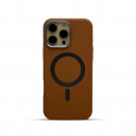 Metal Camera Frame Strong Magnetic PU Leather Case For iPhone 