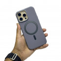 Metal Camera Frame Strong Magnetic PU Leather Case For iPhone 