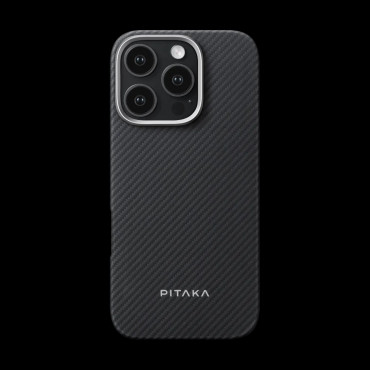 Pitaka Classic Ultra-Slim Case for iPhone 16 Pro Max / 16 Pro -Black/Grey (Twill)