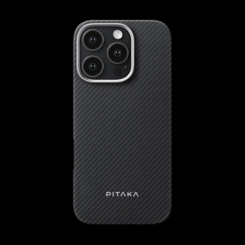 Pitaka Classic Ultra-Slim Case for iPhone 16 Pro Max / 16 Pro -Black/Grey (Twill)