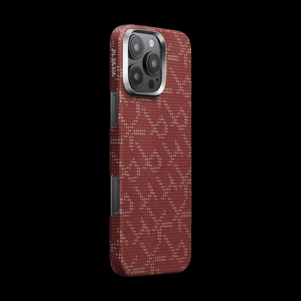 Pitaka Gold Red Classic Monogram Tactile Woven Case for iPhone 16 Pro & 16 Pro Max