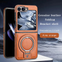 Luxury Leather Magnetic Case for Samsung Z Flip 6/5/4/3 – Shockproof & Wireless Charging Compatible