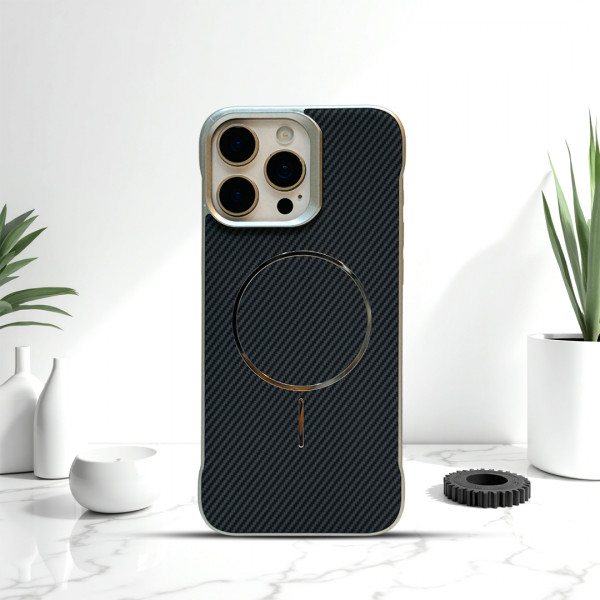 Luxury Frameless Magsafe Supported Carbon Fiber Case For Iphone