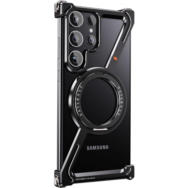 Metal Z Shape Frameless Design Bumper 360° Rotation Kickstand Aluminum Case For Samsung Galaxy 