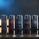 Business Carbon Fiber Striped Electroplated Silver Magnetic Case For iPhone