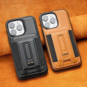 Wallet Card Slot Magnetic Leather Case For iPhone Holder Hollow Logo Back Cover