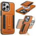 Wallet Card Slot Magnetic Leather Case For iPhone Holder Hollow Logo Back Cover