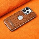 Crocodile leather magnetic charging suitable  Kickstand Case For Iphone 