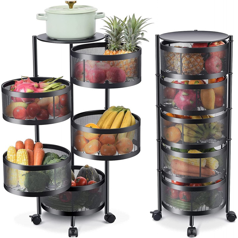 5-layer rotating fruit and vegetable basket