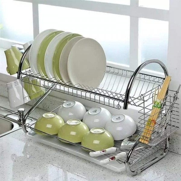 2 Layer Plate Storage - Kitchen Rack