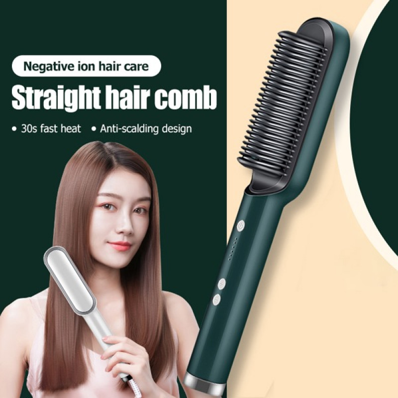 Electric 2‑in‑1 Hair Straightener Comb