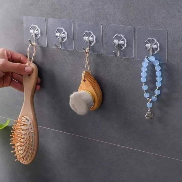 Transparent Wall Hooks(10 Pcs) Packet