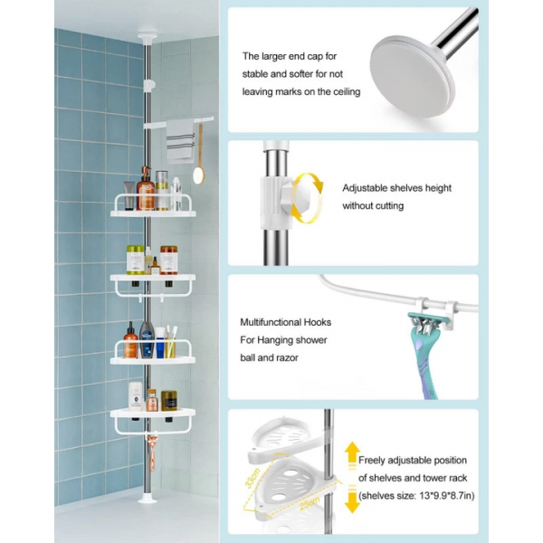 Adjustable Corner Bathroom Self