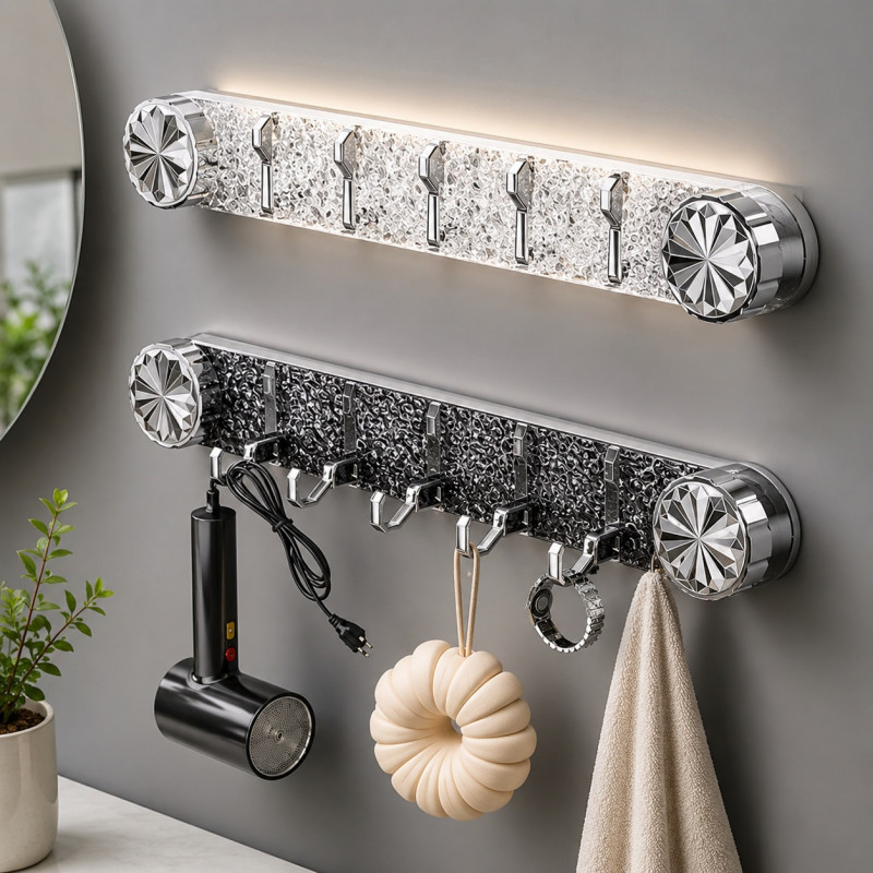 Diamond Crystal Wall Hook Rack