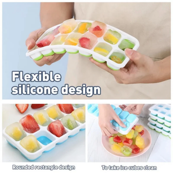 Silicone Ice Cube Trays with Lid