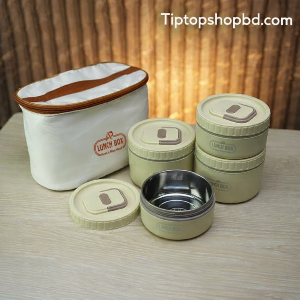 4Pcs Stainless steel Lunch box with bag