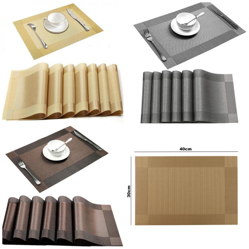 High Quality Square Shaped Dining Table Mat 6 Pcs