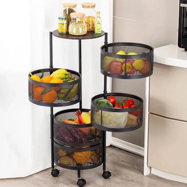 Round Shape Vegetable Basket Kitchen Storage Racks