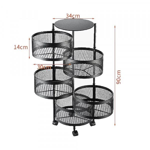 5-layer rotating fruit and vegetable basket