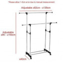 Double Pole Portable Clothes Rack