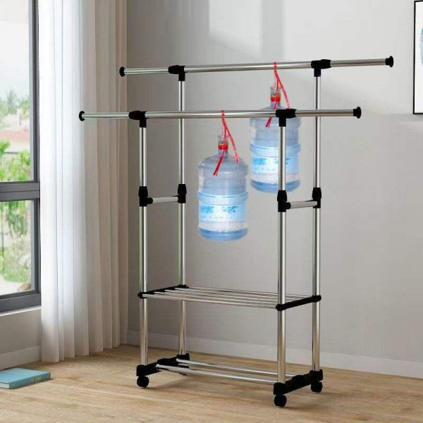 Double Pole Stainless Steel Clothes Rack