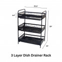  3-Layer Dish Drying Rack – Strong Metal Kitchen Organizer