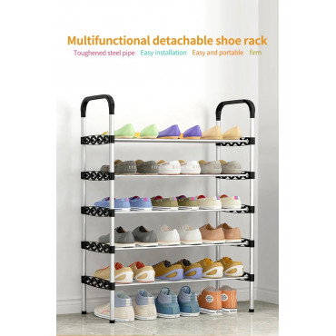 Multi-Layer Stainless Steel Shoe Rack Organizer