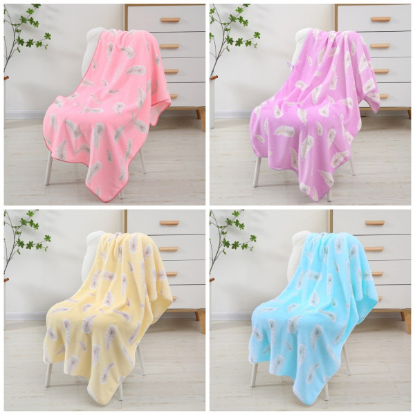 Feather Printed Microfiber Shower Bathing Towel