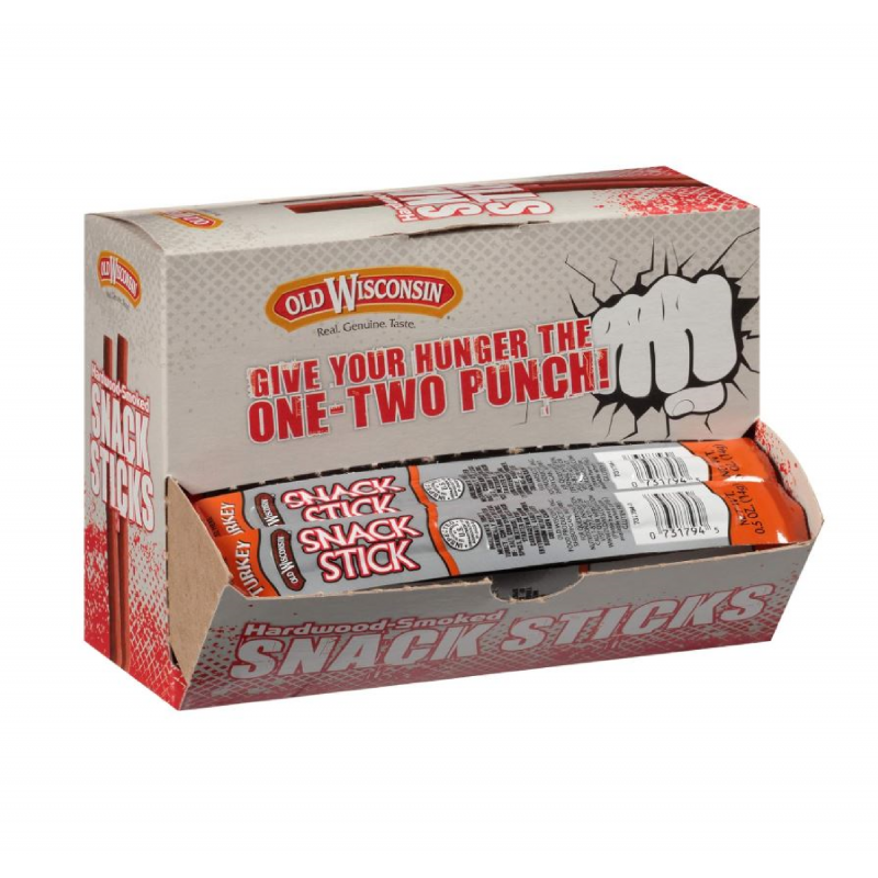Old Wisconsin Naturally Smoked Turkey Snack Sticks – 42 Pack Value Box