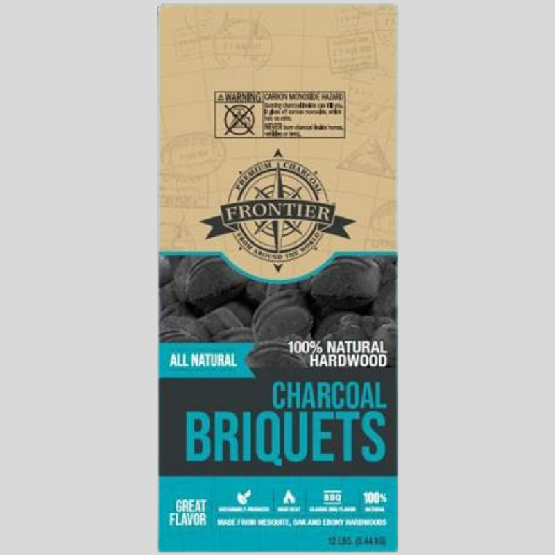 CHARCOAL FRONTIER 100% NATURAL HARDWOOD BRIQUETS 8LB 5CT