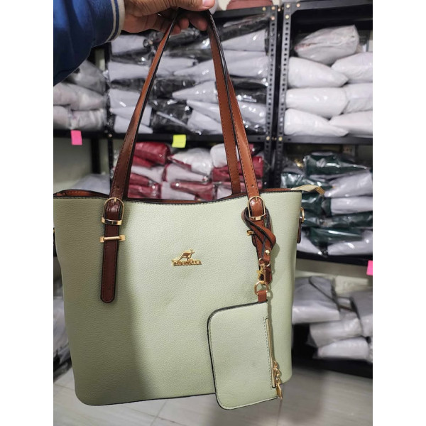 Halka green Color Tote Bag 